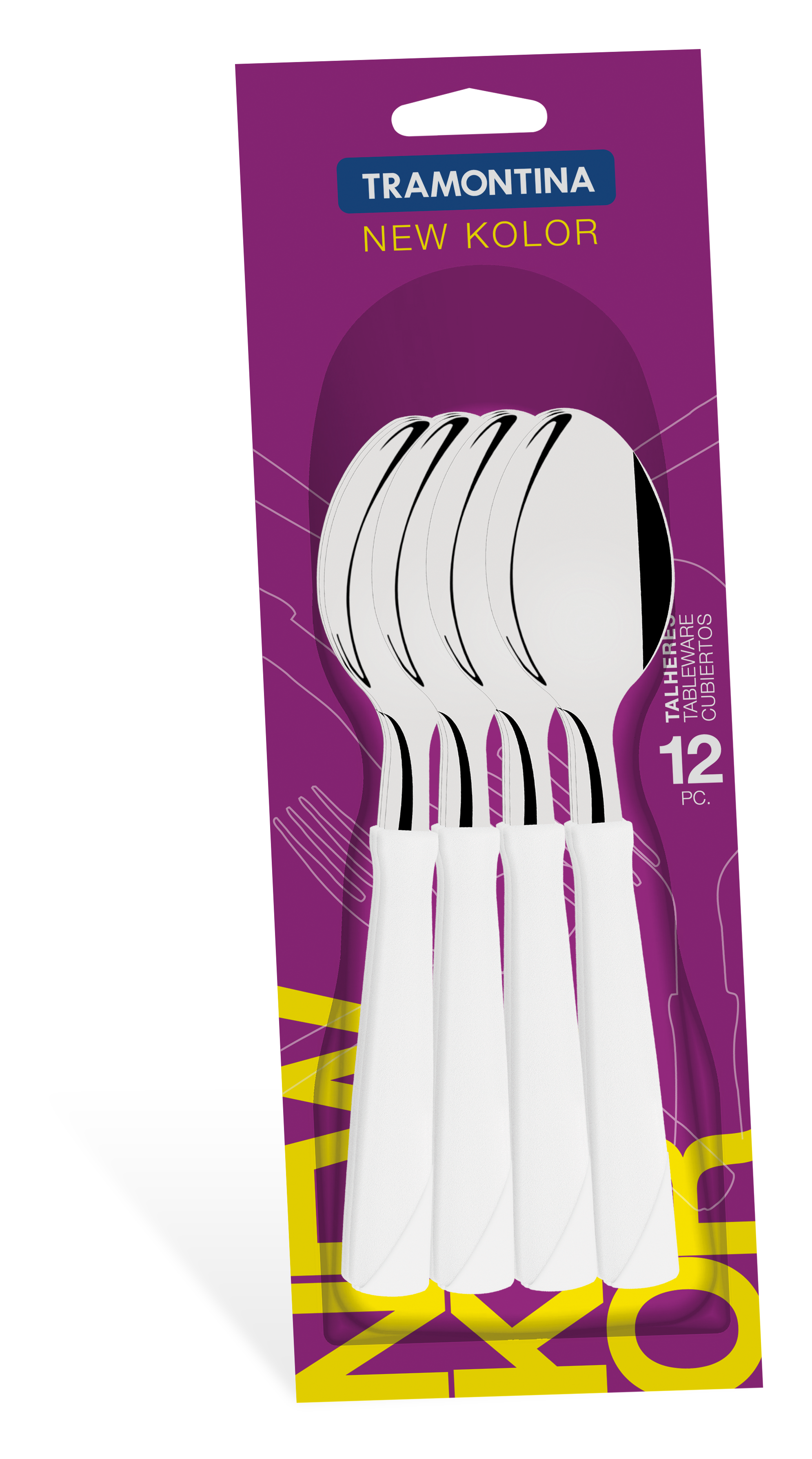 tramontina new kolor stainless steel table spoon 12pcs